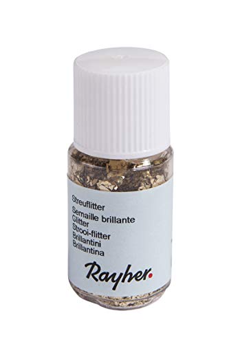 Rayher 3925706 Streuflitter, Fläschchen, 10 ml, PET, gold von Rayher