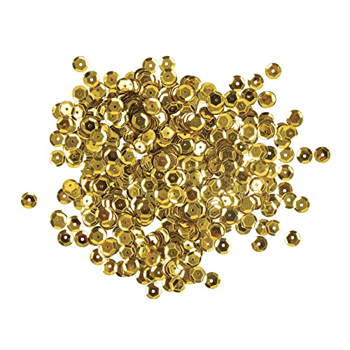 Rayher 3927058 Pailletten, gewölbt, 6mm ø, SB-Box 4000Stück, gelbgold von Rayher