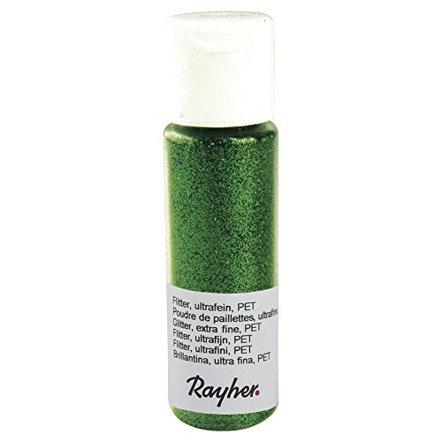 Rayher 39420428 Flitter, ultrafein, PET, Fläschchen 20 ml, blattgrün von Rayher