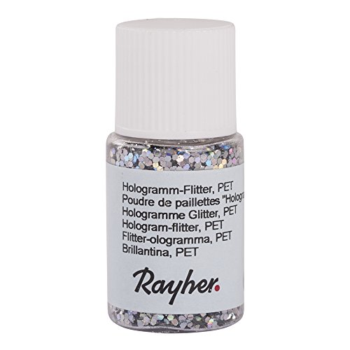 Rayher 39422610 Hologramm-Flitter, 2 mm, PET, Fläschchen 10 ml, brill. von Rayher