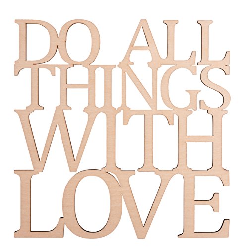 Rayher Hobby Rayher Deko-Holzschrift "Do all things with love", 17,9x18,2x0,3cm, FSC 100%, 46313000 von Rayher