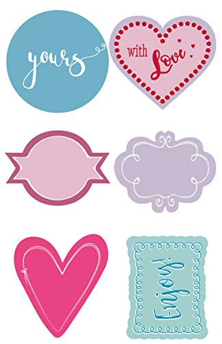 Rayher 46411000 Sticker yours, Größen 3 - 3,5 cm, 24 Sticker, verschiedene Texte und Designs, Abziehbilder, Aufkleber, Sticker-Set von Rayher