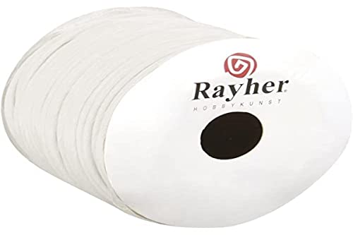 Rayher 5116002 Papierkordel mit Draht, 2 mm, Rolle 25 m, weiß von Rayher