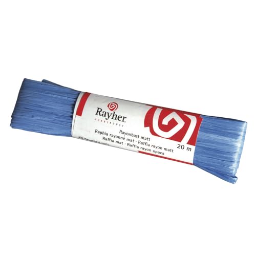 Rayher Rayonbast, matt, Strang 20 m, d.blau, Bast zum Basteln, Geschenkbast, 5214910, dunkelblau von Rayher