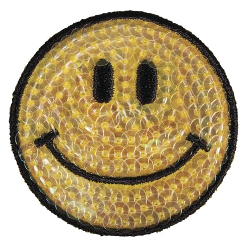 Rayher 53903000 Patch Smile, 5cm ø, Zum Aufbügeln, SB-Btl. 1Stück von Rayher