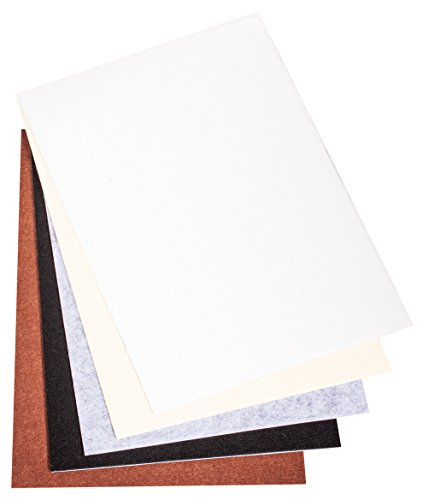 Rayher Hobby Rayher Hobby Rayher 53939000 Selbstklebender Bastelfilz, 5 Blätter á 20 x 30 x 0,1 cm, weiß/braun/schwarz/grau von Rayher