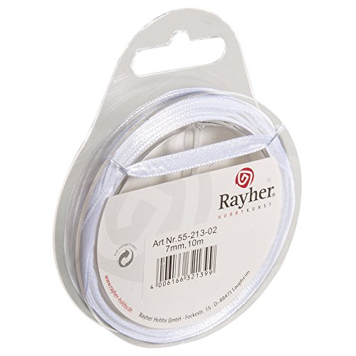 Rayher 5521302 Satinband, 7mm, SB-Rolle 10m, weiÃŸ von Rayher