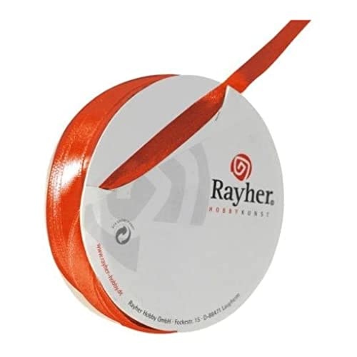 Rayher 5521334 Satinband, 7mm, SB-Rolle 10m, orange von Rayher