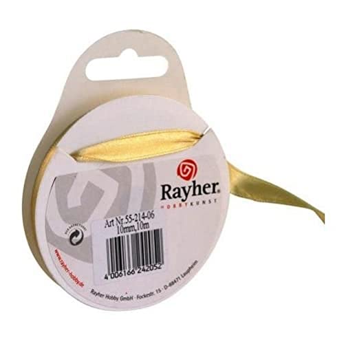 Rayher 5521406 Satinband, 10mm, SB-Rolle 10m, gold von Rayher