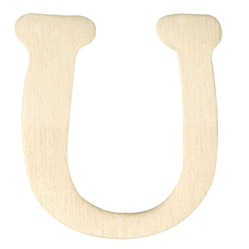 Rayher 6162000 Holz-Buchstaben, 4 cm, U von Rayher