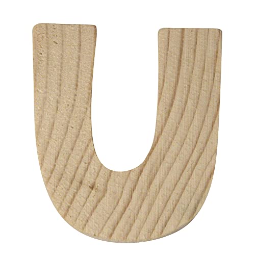 Rayher 6215300 Holzbuchstaben, 5x1cm, U von Rayher