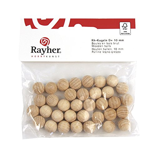 Rayher 6245600 Rohholzkugeln FSC 100%, 23mm ø, ungebohrt, SB-Btl 6Stüc von Rayher