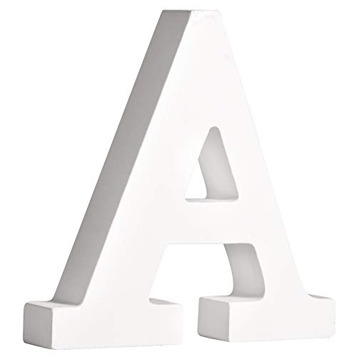 Rayher 62652000 MDF- Buchstabe A, weiß, 11 cm, Stärke 2 cm, 3D-Buchstaben Holz, Holz-Buchstaben groß von Rayher