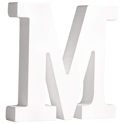 Rayher 62664000 MDF- Buchstabe M, weiß, 11 cm, Stärke 2 cm, 3D-Buchstaben Holz, Holz-Buchstaben groß von Rayher