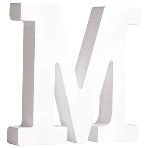 Rayher 62664000 MDF- Buchstabe M, weiß, 11 cm, Stärke 2 cm, 3D-Buchstaben Holz, Holz-Buchstaben groß von Rayher