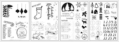 Rayher 67314000 5x DIN A4 Transferpapier mit Vorlagen Weihnachten, zum Übertragen von Motiven von Rayher