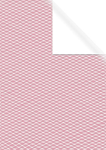 Rayher 67353000 Geschenkpapier rosé mit weißen Rauten Kraft, FSC Mix Cred, 70 x 200 cm, 1 seitig Bedruckt, 70 g/m2, natur, Normal von Rayher