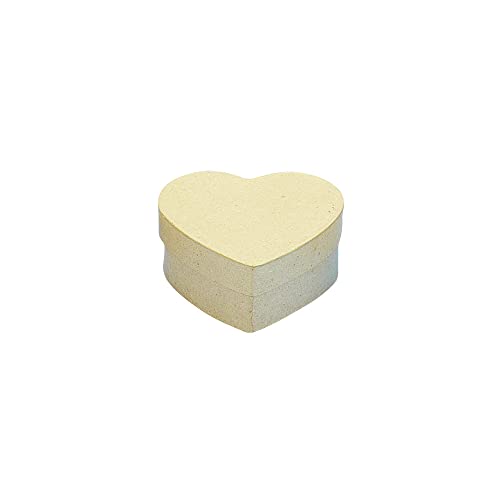 Rayher 71737000 Pappmaché Schachtel FSC Recycled 100 %, 10x10x4,5 cm, Herzform von Rayher