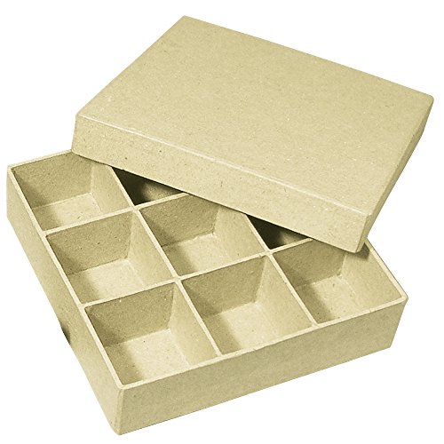 Rayher 71748000 Pappmaché Sortierbox FSC Recycled 100%, 14x14x3,5cm, Q von Rayher