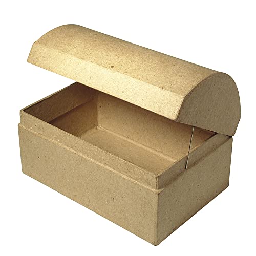 Rayher 71750000 Pappmaché Box: Truhe FSC Recycled 100%, 12x8x7,5cm von Rayher