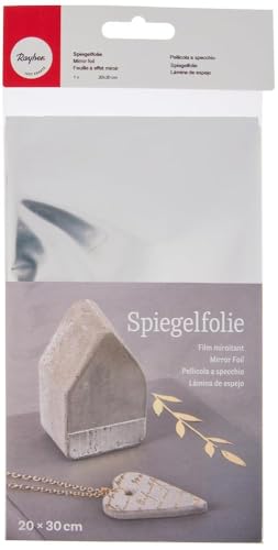 Rayher 8128322 Spiegelfolie, 20x30cm, SB-Btl 1Stück, silber von Rayher