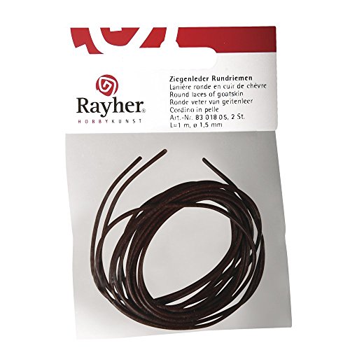 Rayher - 8301805 - Rundriemen aus Ziegenleder, 1,5mm ø, 100cm, SB-Btl von Rayher