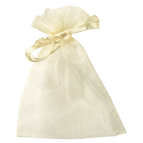 Rayher 8700096 Organza-Säckchen, creme, 7,5x10 cm, SB-Btl 6 Stück von Rayher