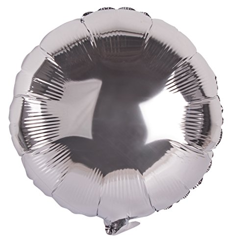 Rayher 87177606 Folienballon Rund, 44cm Ø, silber, XXL Partyballon für Heliumfüllung und Luftfüllung geeignet von Rayher