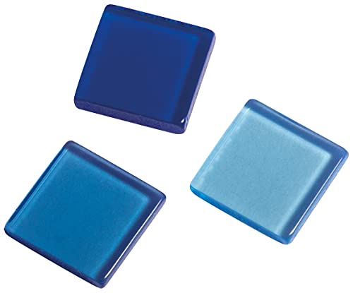 Rayher Acryl Mosaik, transparent 1x1cm, ca. 205Stück, SB-Box 50g, Blautöne-Mischung, quadratisch, Kunststoffsteine, Kunststoffmosaik durchscheinend,14540374 von Rayher