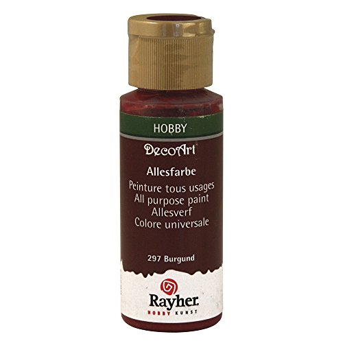 Rayher Acrylfarbe, burgund, Allesfarbe matt, Flasche 59 ml, hochpigmentierte, cremige Allzweckfarbe, sehr gute Deckkraft, lichtecht, farbintensiv, wasserfest, schnell trocknend, 38000297 Rayher Acrylfarbe, burgund, Allesfarbe matt, Flasche 59 ml, hochpigmentierte, cremige Allzweckfarbe, sehr gute Deckkraft, lichtecht, farbintensiv, wasserfest, schnell trocknend, 38000297 von Rayher