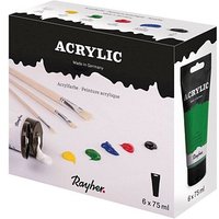Rayher Acrylic-Set Acrylfarben farbsortiert 6 x 75,0 ml von Rayher