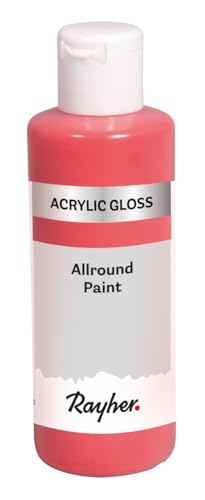 Rayher Allround Paint Gloss Acrylfarbe, flieder, Flasche 80 ml, glänzende Hobby-Acrylfarbe für Bastelarbeiten und Acrylmaltechniken, speichel- und schweißecht, für saugende Untergründe, 35085308 von Rayher