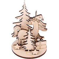 Rayher Bastelholz beige Steckteile Winter Einhorn Ø 6,0 cm 2 St. von Rayher