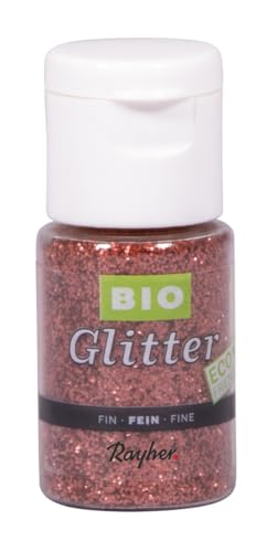 Rayher Bio-Glitter, fein, pastell rosé, Streuglitter, Eco friendly, Bio-Qualität, Flasche 7 g, Glitzer ideal zum Basteln und Dekorieren, biologisch abbaubar, ohne Mikroplastik, 39590256 von Rayher