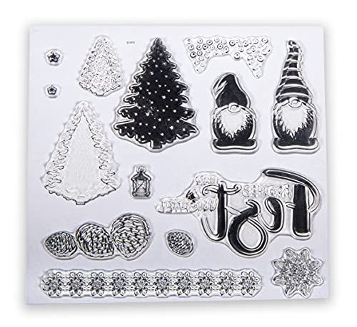 Rayher Clear Stamps Wichtelweihnacht, Bogen 102,5 x 97 mm, 14 Motive, klare, transparente Stempel, durchsichtig, Silikonstempel, 50254000 von Rayher