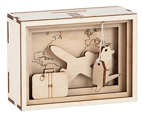 Rayher DIY Geldgeschenk Verpackung "Journey" für Reise und Urlaub, 3D aus Holz zum Gestalten Geschenkbox, 12-teilig, 11,5x8,5x5cm, Box 1Set, FSC Mix Credit, 62920505 von Rayher