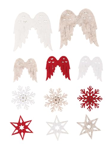 Rayher Filz Streuteile Flocke, Stern, Engelflügel, 3,5 - 5,4 cm, mit Klebepunkt, Beutel 11 Stück, Tischstreuer, Tischdeko, Streudeko Weihnachten, 46767000 Rayher Filz Streuteile Flocke, Stern, Engelflügel, 3,5 - 5,4 cm, mit Klebepunkt, Beutel 11 Stück, Tischstreuer, Tischdeko, Streudeko Weihnachten, 46767000 von Rayher