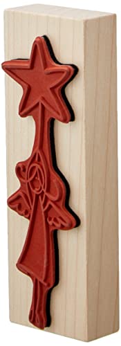 Rayher Hobby 28769000 Holzstempel Alle Jahre wieder Engelmotiv, 4 x 12 cm, Motivstempel Engel, Weihnachtsstempel, Motivstempel Holz, Butterer Stempel von Rayher