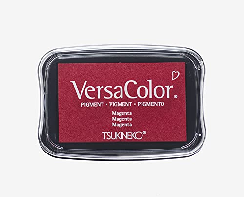 Rayher Hobby 29017264 Tsukineko Versa Color Pigment-Stempelkissen, magenta, 9,6 x 6,3 x 1,8 cm, Tinte auf Wasserbasis von Rayher