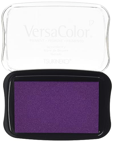 Rayher Hobby 29017304 Tsukineko Versa Color Pigment-Stempelkissen, boysenberry, 9,6 x 6,3 x 1,8 cm, Tinte auf Wasserbasis von Rayher