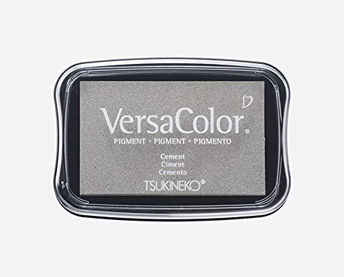 Rayher Hobby 29017556 Tsukineko Versa Color Pigment-Stempelkissen,cement, 9,6 x 6,3 x 1,8 cm, Tinte auf Wasserbasis von Rayher