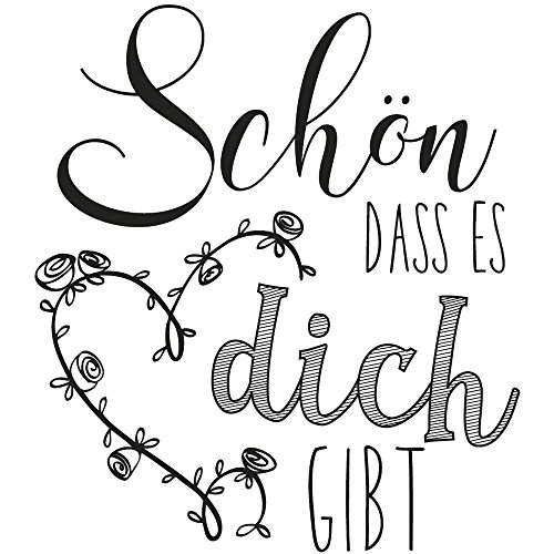 Rayher Hobby 29110000 Holzstempel Schon Dass Dich Gibt, 8 x 9 cm, Text mit Aussagekraft, zum Gestalten von Karten u.v.m, Butterer Schrift-Stempel, Braun von Rayher