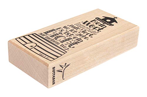 Rayher Hobby 29116000 Holzstempel Leuchtturm, 5 x 10 cm, Textstempel für Einladungen bei Hochzeit, Taufe, Kommunion, Konfirmation, Butterer Schrift-Stempel, Braun von Rayher