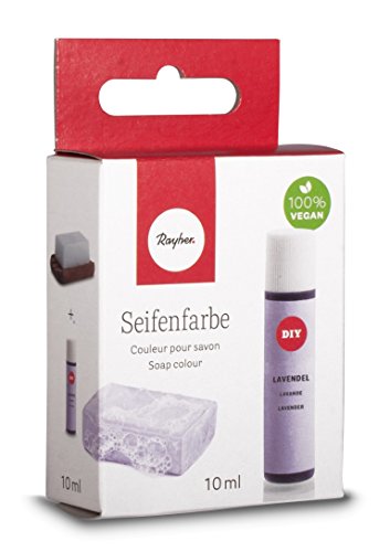 Rayher Hobby 34246312 Seifenfarbe, 10 ml, geruchsneutral, 100% vegan, schadstofffrei und ökologisch abbaubar, im wiederverschließbaren Kunststofffläschchen mit Schraubdeckel, gut dosierbar, lavendel von Rayher