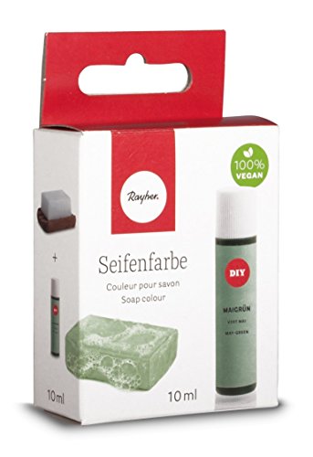 Rayher Hobby 34246412 Seifenfarbe, 10 ml, geruchsneutral, 100% vegan, schadstofffrei und ökologisch abbaubar, im wiederverschließbaren Kunststofffläschchen mit Schraubdeckel, gut dosierbar, maigrün, 10.3 x 6 x 2.7 cm von Rayher