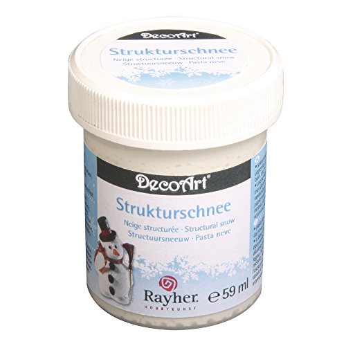 Rayher Hobby 38013000 Strukturschnee, fein, Dose 59 ml, Deko-Schneepaste auf Acrylbasis, weiße Acrylpaste für naturgetreue Schnee-Effekte von Rayher