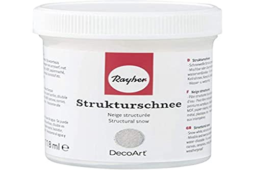 Rayher Hobby 38042000 Strukturschnee, fein, Dose 118 ml, Deko-Schneepaste auf Acrylbasis, weiße Acrylpaste für naturgetreue Schnee-Effekte von Rayher