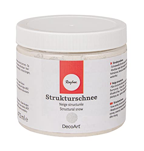 Rayher Hobby 38070000 Strukturschnee, fein, Dose 472 ml, Deko-Schneepaste auf Acrylbasis, weiße Acrylpaste für naturgetreue Schnee-Effekte von Rayher