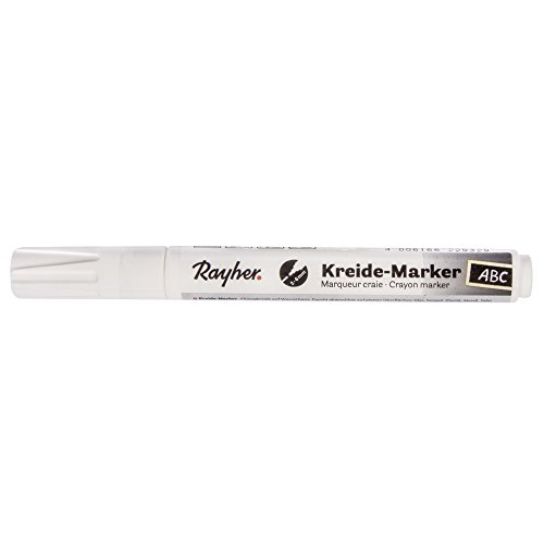 Rayher Hobby 38830102 Kreide-Marker, Keilspitze 2-6 mm, weiß von Rayher