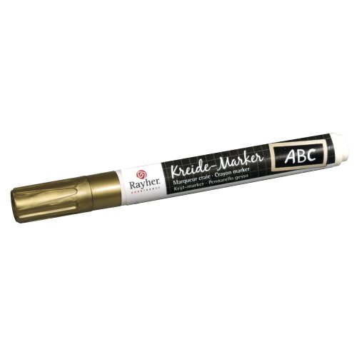 Rayher Hobby 38830620 Kreide-Marker, Keilspitze 2-6 mm, brilliantgold von Rayher